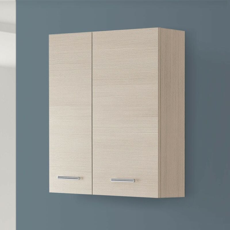 foto del prodotto feridras pensile bagno sospeso 60 cm larice con ante e ripiano interno desya