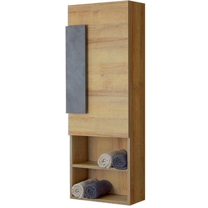 foto del prodotto feridras pensile bagno stile industrial sospeso h. 135 rovere effetto legno