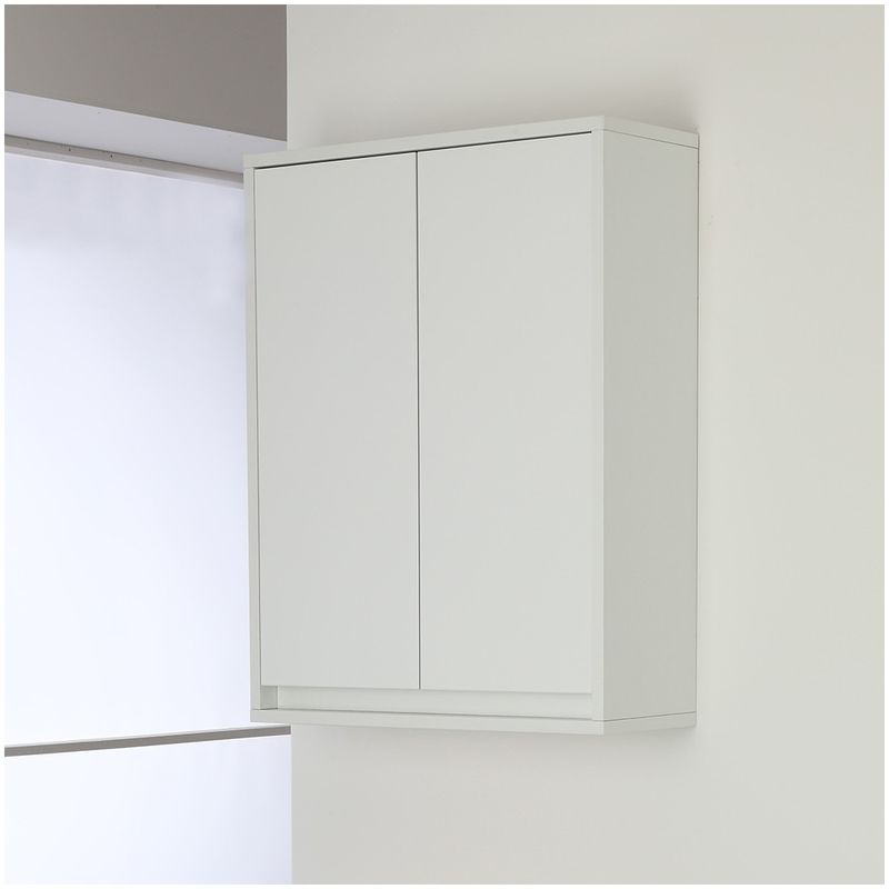 foto del prodotto feridras pensile lavanderia bianco lucido 2 ante 60 cm salvaspazio con ripiano interno
