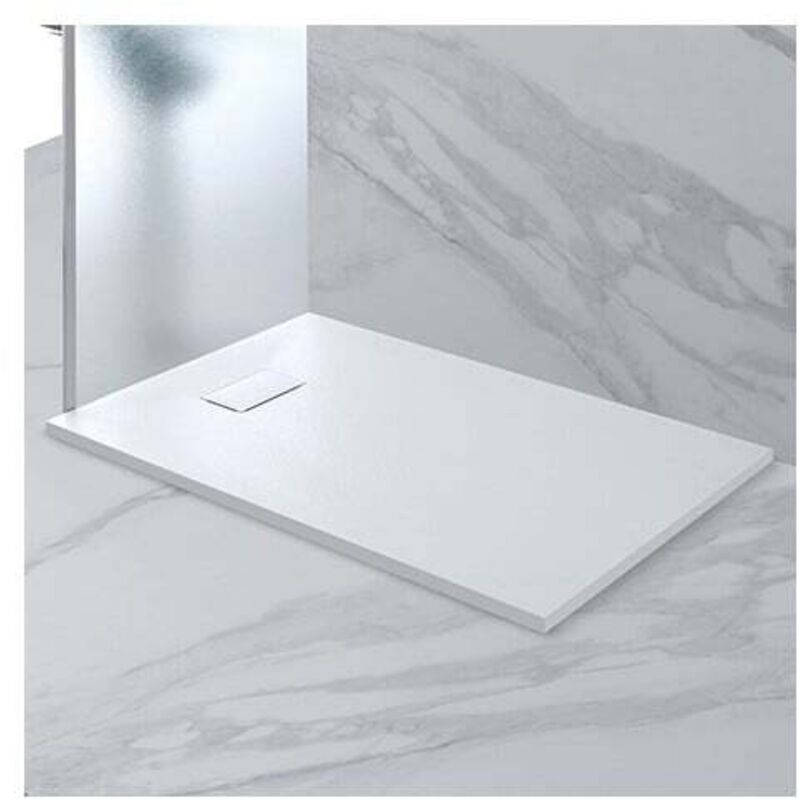 foto del prodotto feridras piatto doccia 100x80cm in resina e fibre di vetro grigio
