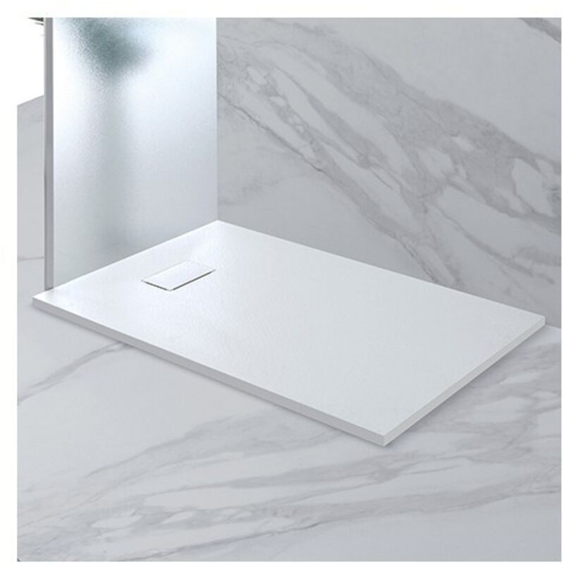foto del prodotto feridras piatto doccia 120x70cm bianco in resina e fibre di vetro