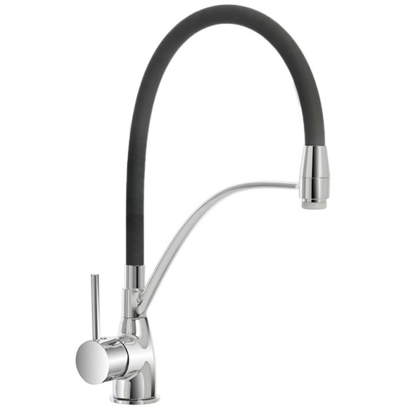 foto del prodotto feridras rubinetto miscelatore in ottone cromo con canna alta in silicone