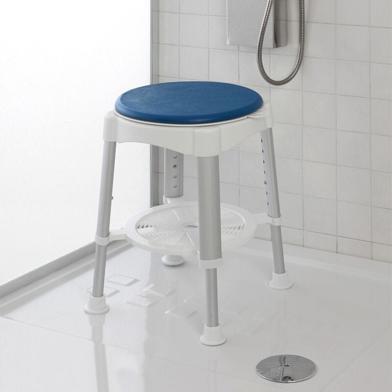 foto del prodotto feridras sgabello doccia girevole altezza regolabile 41 58 cm portata max 150 kg