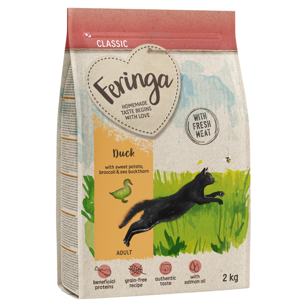 foto del prodotto feringa adult classic anatra crocchette per gatto 2 kg