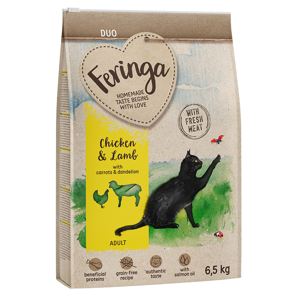 foto del prodotto feringa adult duo pollo con agnello crocchette per gatto 6,5 kg