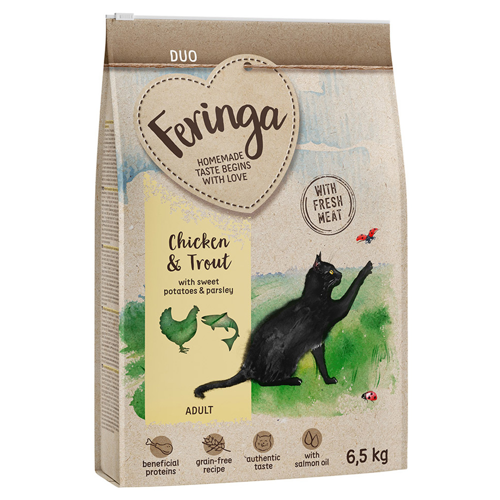foto del prodotto feringa adult duo pollo trota crocchette per gatto 6,5 kg