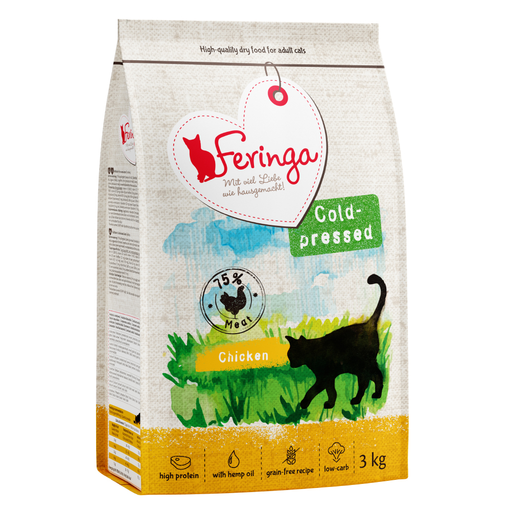foto del prodotto feringa adult pressato a freddo pollo crocchette per gatto 3 kg