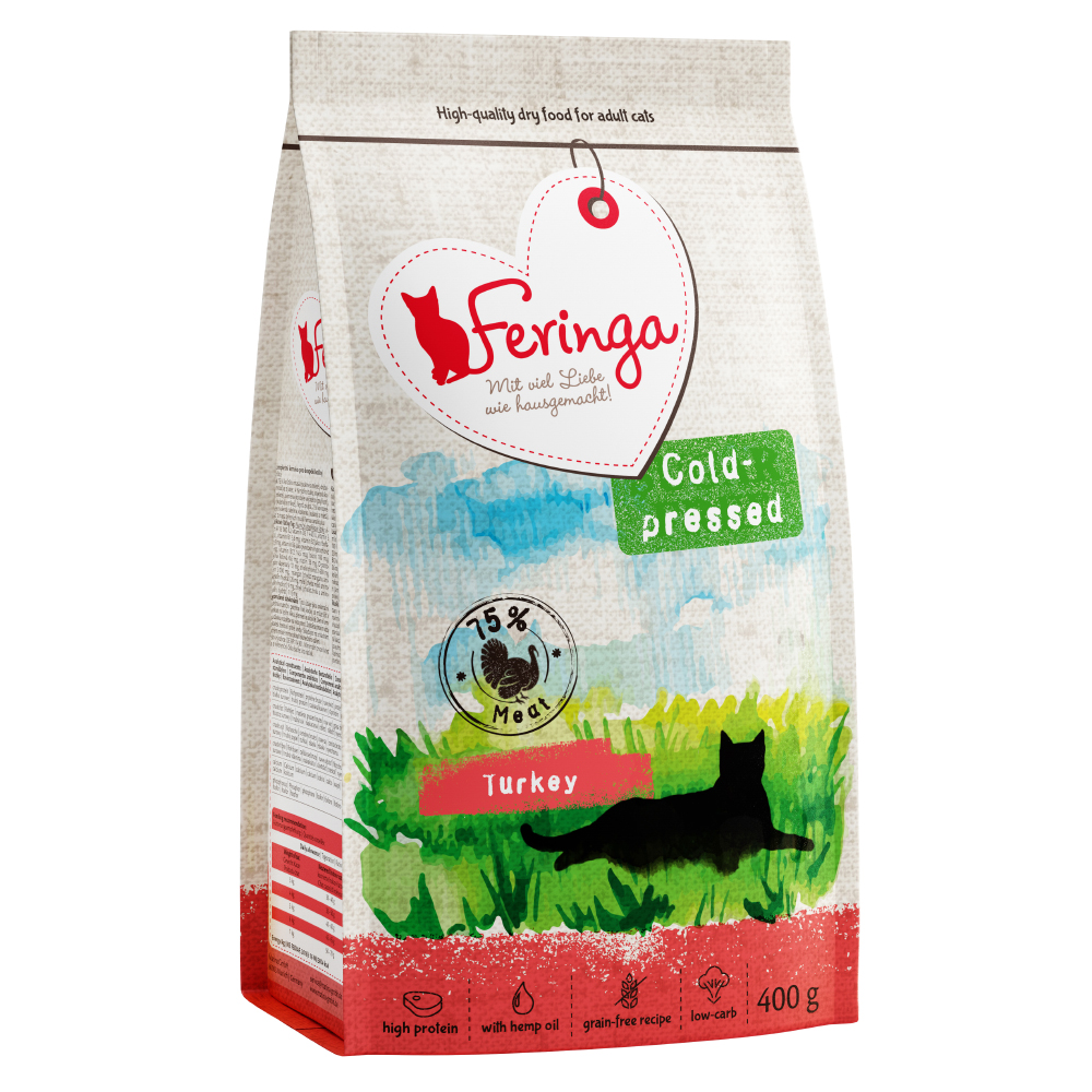 foto del prodotto feringa adult pressato a freddo - tacchino crocchette per gatto - 1, 2 kg 3 x 400 g