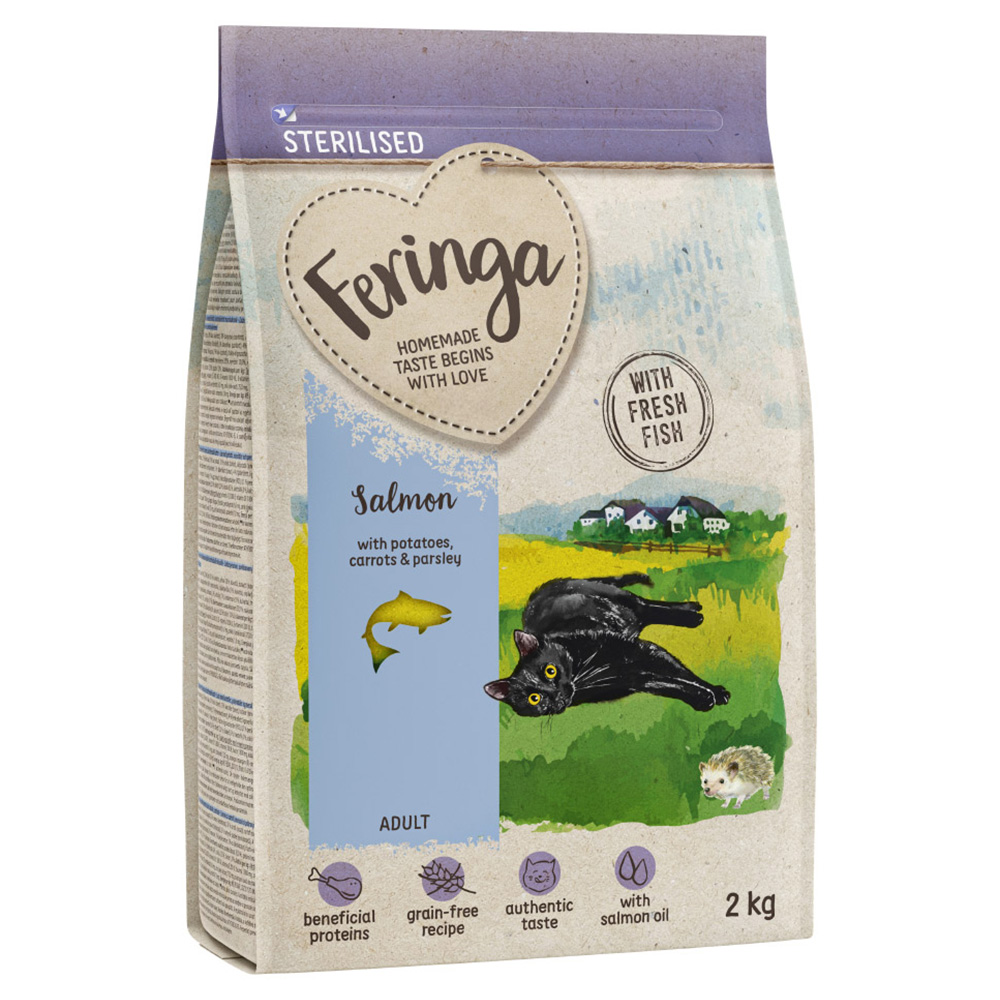foto del prodotto feringa adult sterilised salmone crocchette per gatto 2 kg