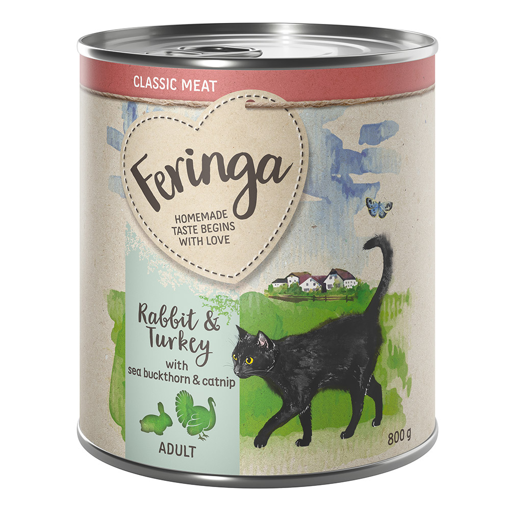 foto del prodotto feringa classic meat men 6 x 800 g umido per gatti coniglio tacchino con olivello ed erba gatta