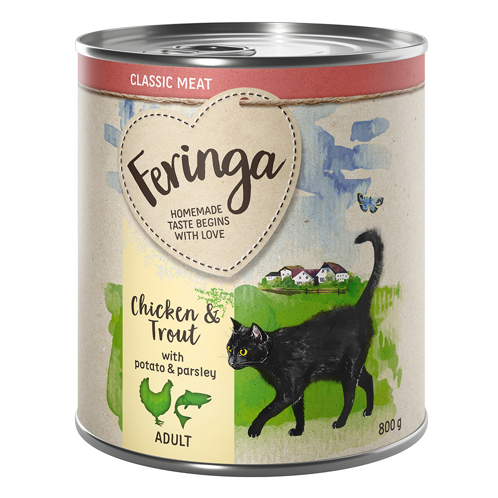 foto del prodotto feringa classic meat men 6 x 800 g umido per gatti pollo trota con patate e prezzemolo