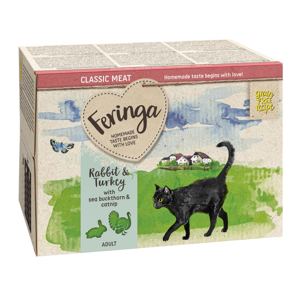 foto del prodotto feringa classic meat men vaschetta 6 x 100 g umido per gatto coniglio tacchino