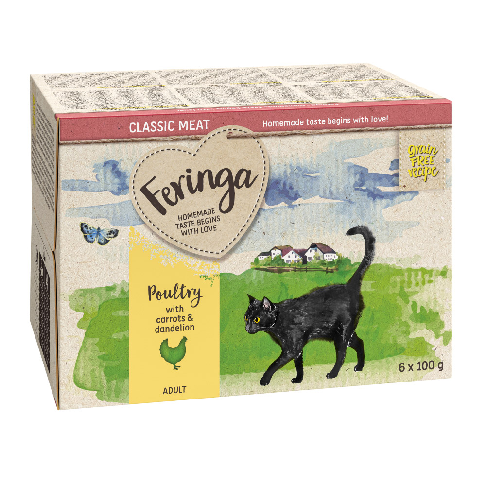foto del prodotto feringa classic meat men vaschetta 6 x 100 g umido per gatto pollame
