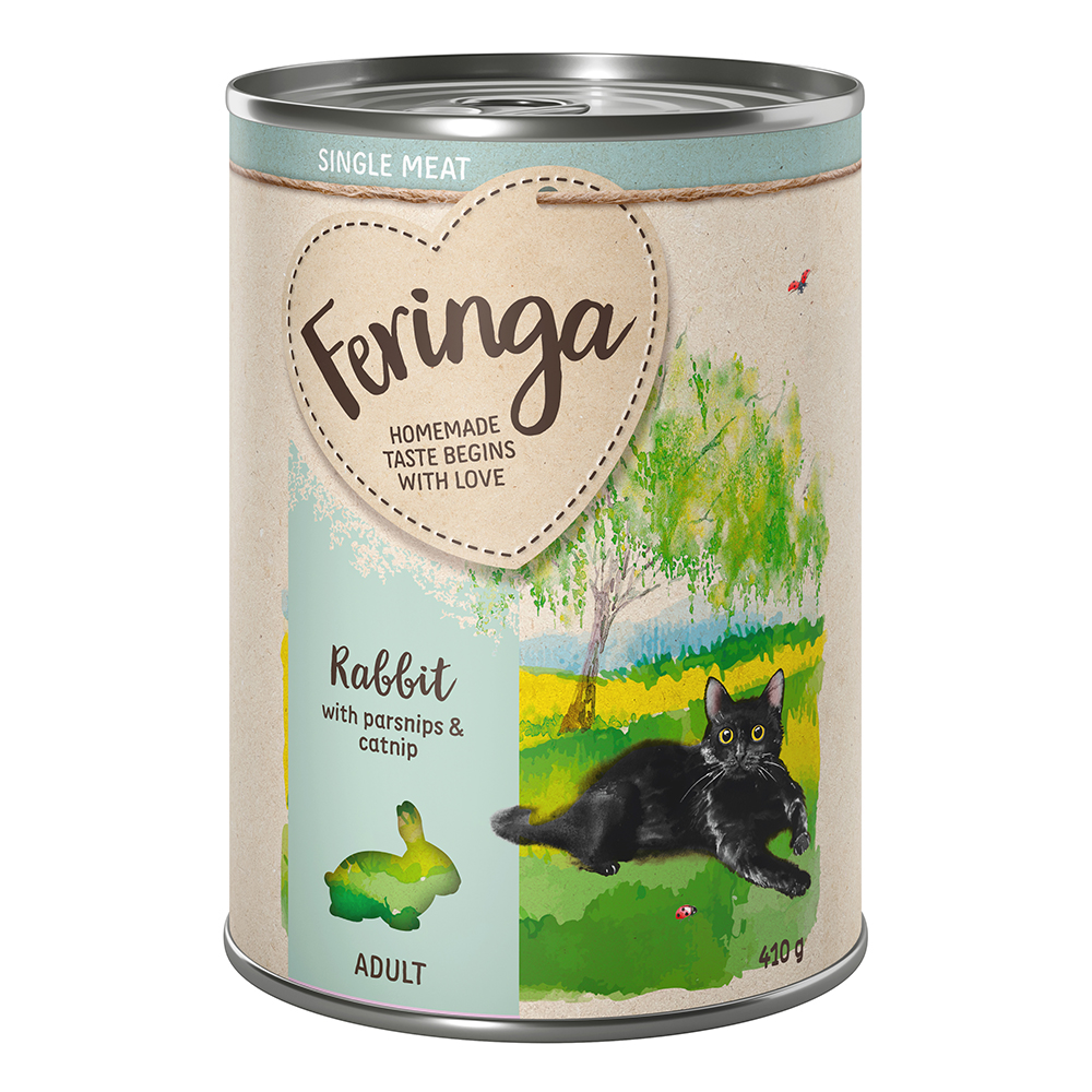 foto del prodotto feringa single meat men 6 x 410 g umido per gatti coniglio con pastinaca ed erba gatta