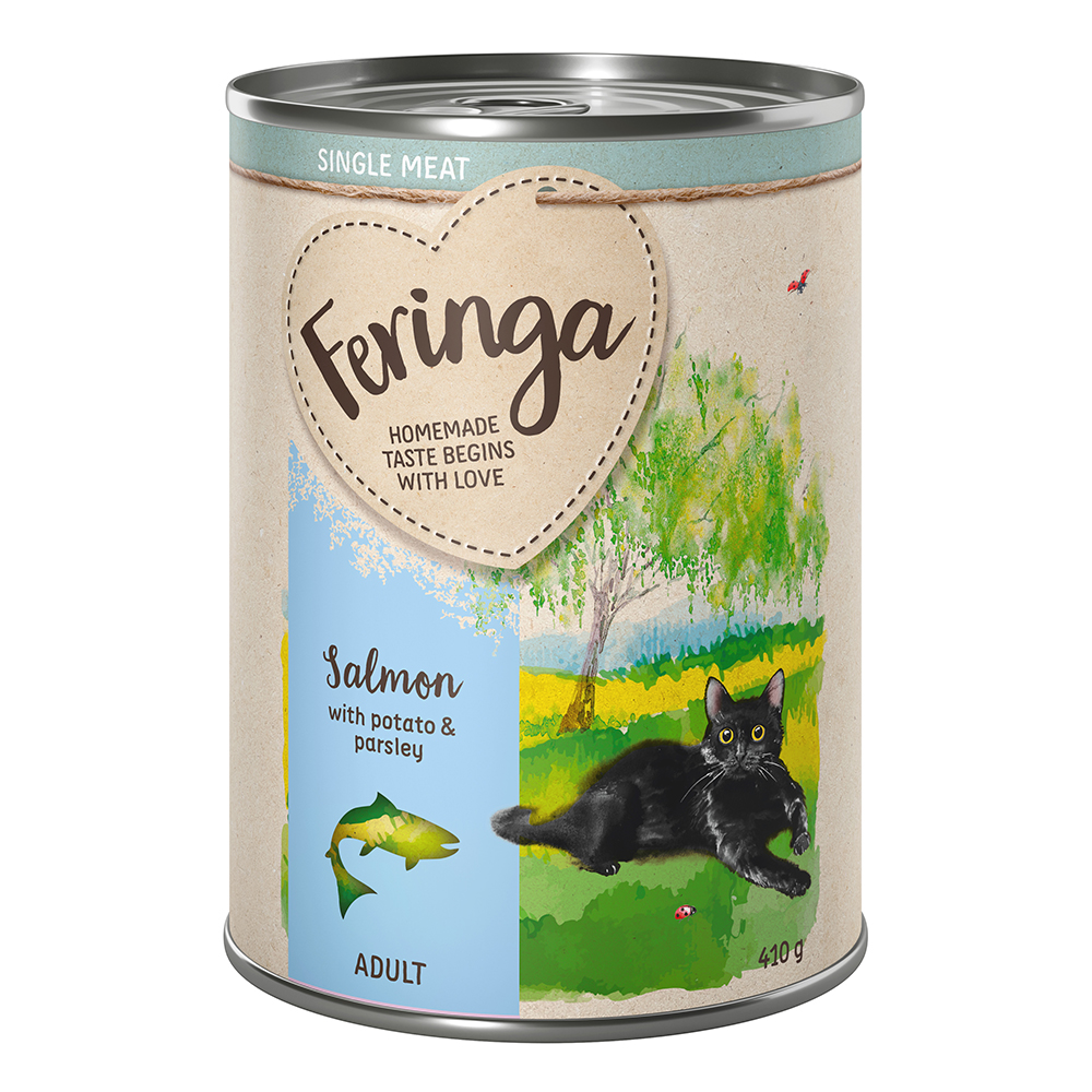 foto del prodotto feringa single meat men 6 x 410 g umido per gatti salmone con patate e prezzemolo