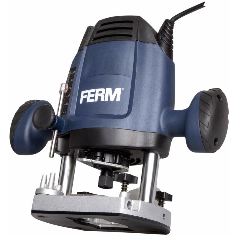 foto del prodotto ferm fresatrice verticale 1200w 6,8 mm. velocit variabile. cavo di alimentazione da 3 metri. include set di fresatura da 3 pezzi, anello