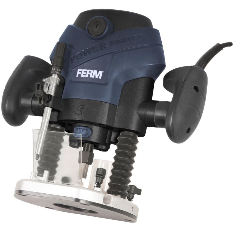 foto del prodotto ferm fresatrice verticale 1300w. include 6 frese, guida parallela, illuminazione led e set di accessori