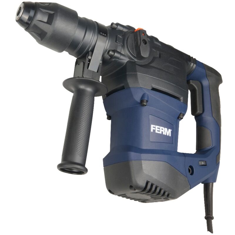 foto del prodotto ferm martello perforatore martello demolitore 1500w include 3 punte trapano, 2 scalpelli e una pratica custodia