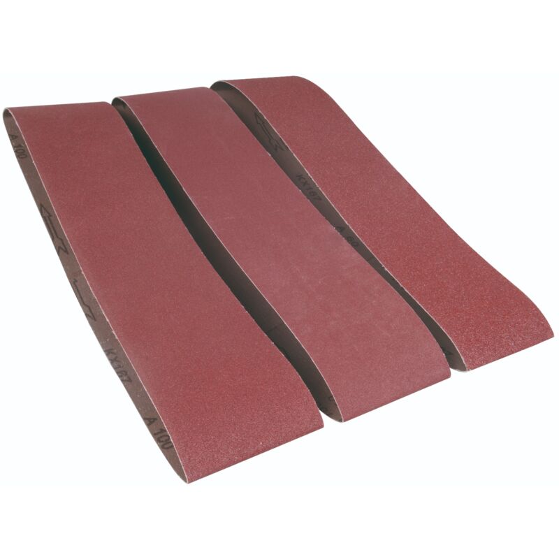 foto del prodotto ferm nastri abrasivi 915x100 mm 3 pezzi 1x g60, 1x g100, 1x g150 per levigatrice a nastro