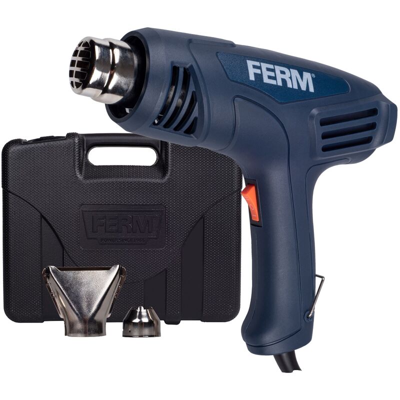 foto del prodotto ferm pistola termica 2000w temperatura regolabile 450 c e 600 c. incl. 2 ugelli e valigetta