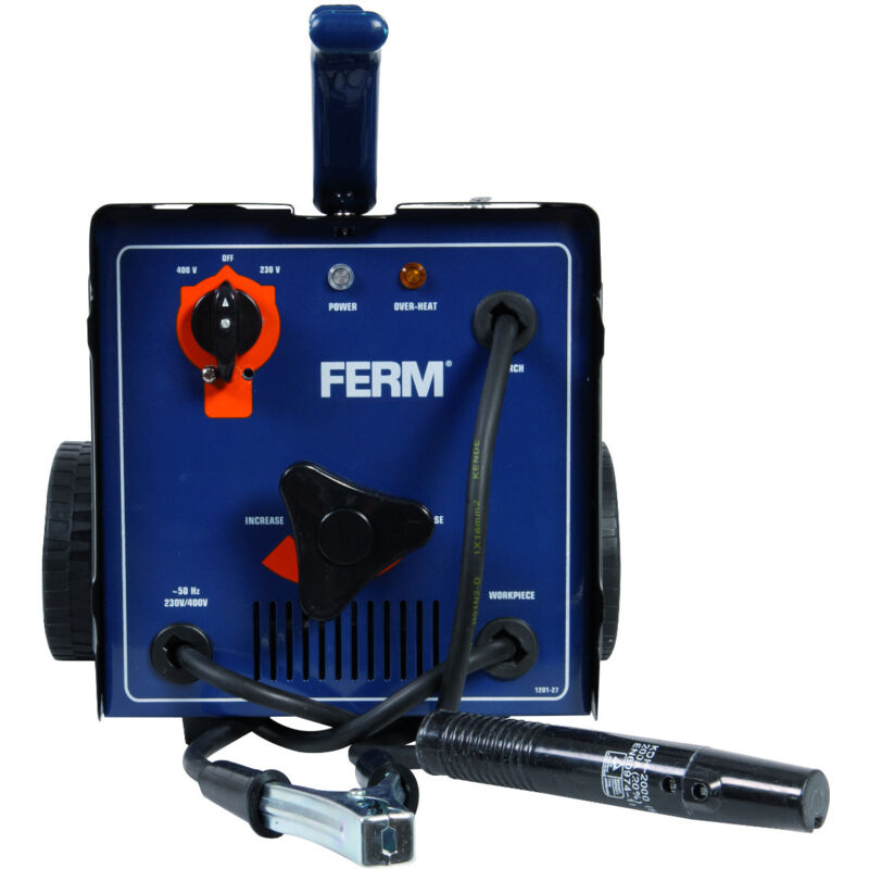 foto del prodotto ferm saldatrice elettrica 55 160a protezione termica incl. maschera per saldatura, spazzola metallica martellina
