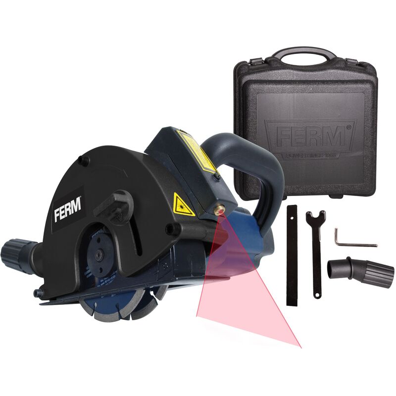 foto del prodotto ferm scanalatore 1700w 125mm. dotato di laser. include 2 lame diamantate 125mm e adattatore aspirapolvere