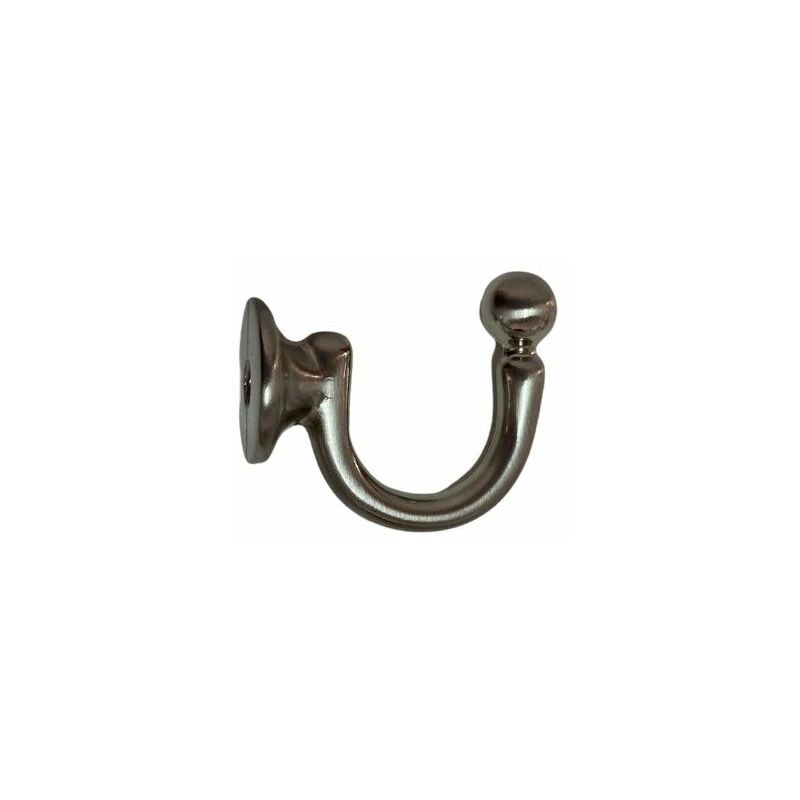 foto del prodotto ferma tenda reggi tenda gancio parete oro bronzo cromo satinato colore nichel satinato 43 mm tendaggimania