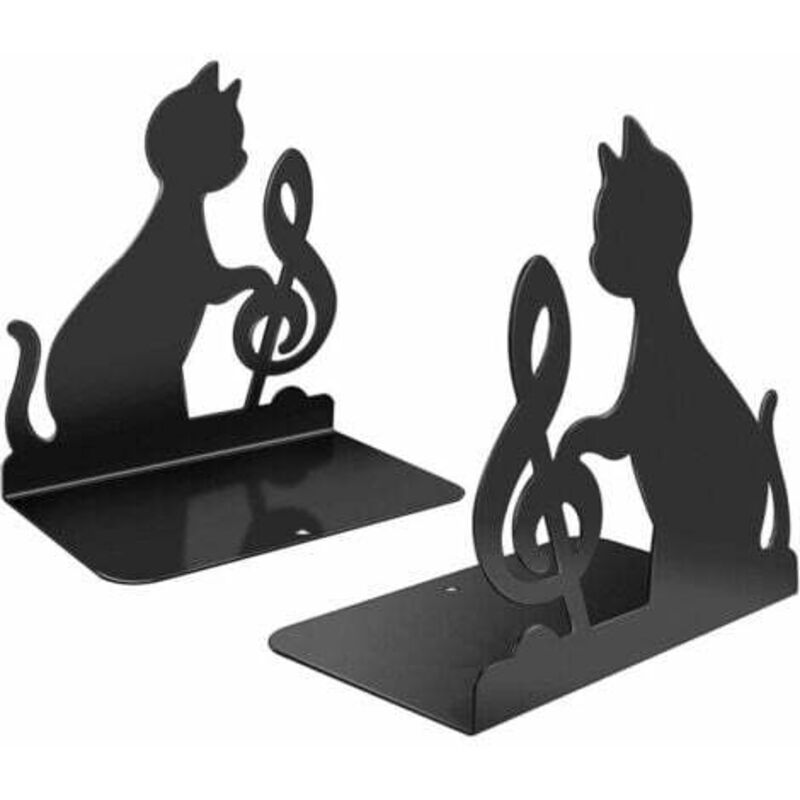 foto del prodotto fermalibri in acciaio inossidabile, per sostenere libri grandi e pesanti o per la decorazione di biblioteche domestiche e uffici gatto musicale 