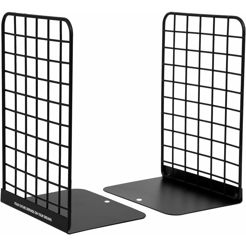 foto del prodotto fermalibri in metallo, 1 paio di fermalibri dal design geometrico moderno, grandi fermalibri resistenti per cucina nero
