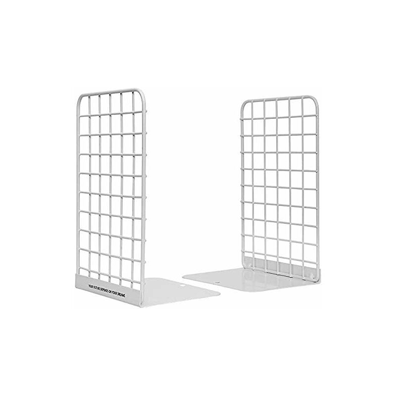 foto del prodotto fermalibri in metallo, 1 paio di fermalibri dal design geometrico moderno, grandi fermalibri robusti per cucina bianco
