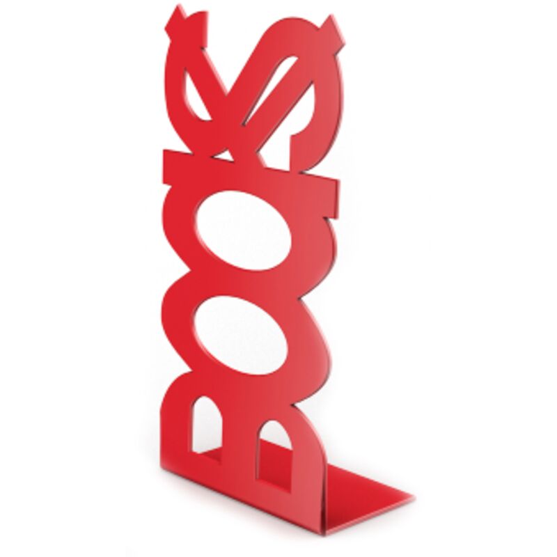 foto del prodotto fermalibro in acciaio 1 pz mod books colore rosso