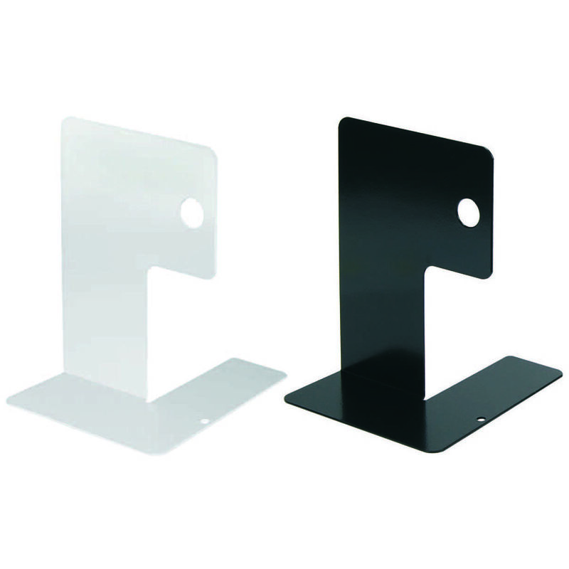 foto del prodotto fermalibro in acciaio verniciato mm.155x140x200h. colore nero