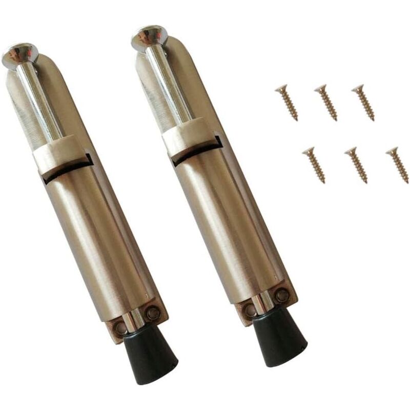 foto del prodotto fermaporta a molla in acciaio inox con viti