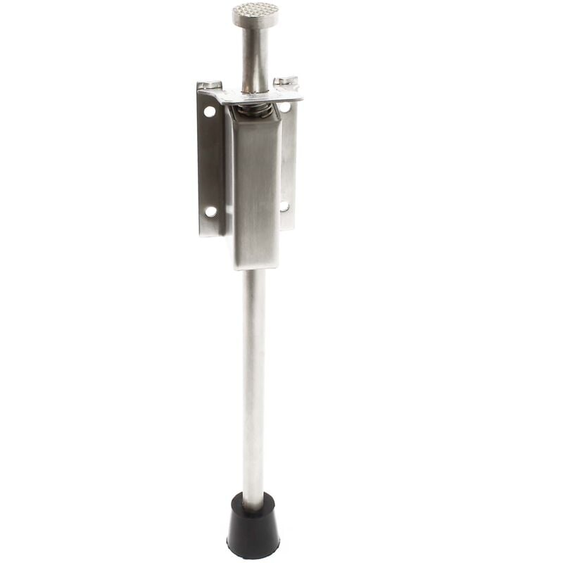 foto del prodotto fermaporta a pedale, altezza regolabile 118 146 mm, in acciaio inox con base in gomma, blocca porta wiltec