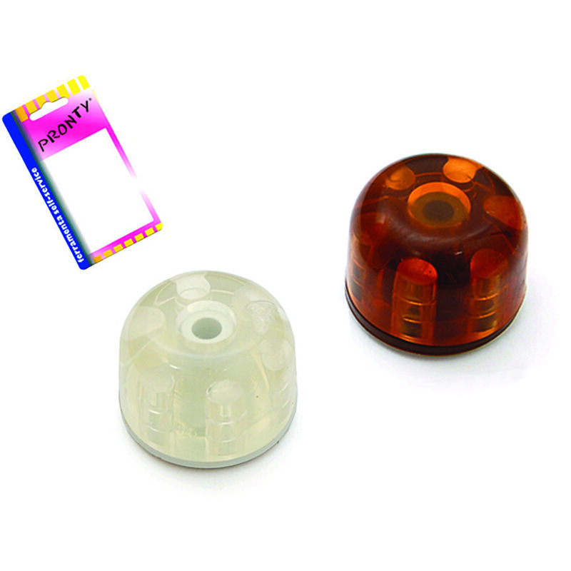 foto del prodotto fermaporta adesivo birillo mm.30x25 con foro vite in blister bianco trasparente, in bl.2 pz.