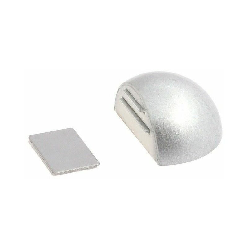 foto del prodotto fermaporta adesivo con fermo magnete cromo opaco