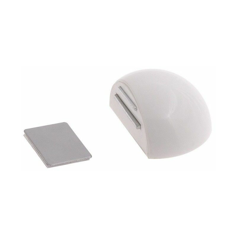 foto del prodotto fermaporta adesivo con magnete fermo bianco