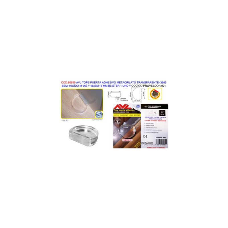 foto del prodotto fermaporta adesivo metacrilato trasparente 36x46x35mm bl1u3685 921 avl
