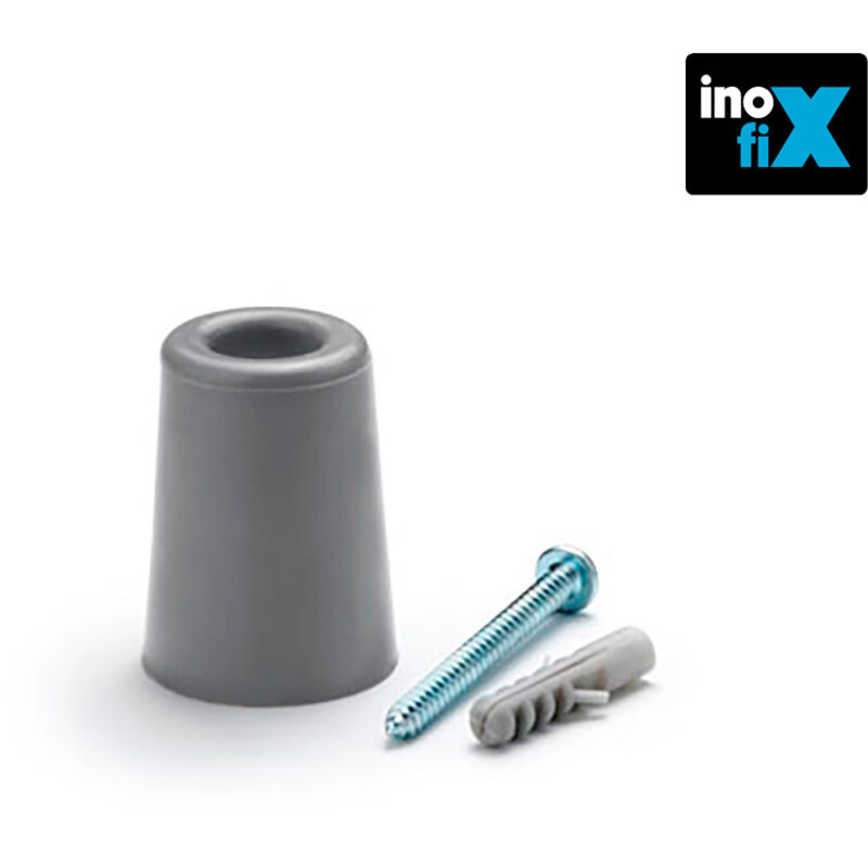 foto del prodotto fermaporta alto in gomma grigio inofix blister