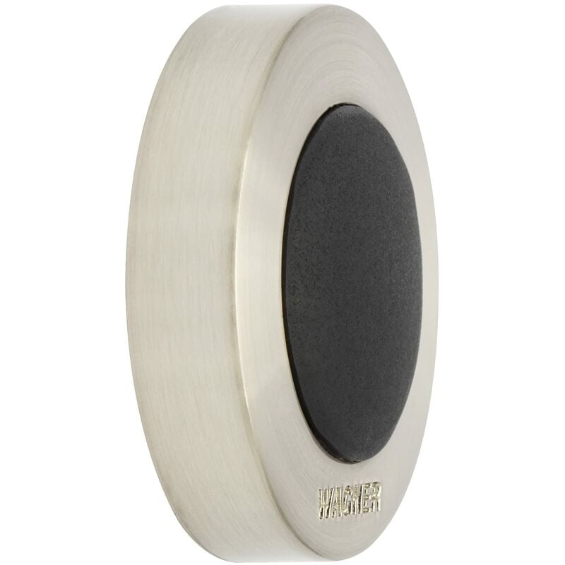 foto del prodotto fermaporta avvitare o incollare diametro 38 x 10 mm i fermaporta a muro i corpo in zinco pressofuso con effetto inox, protezione paracolpi in