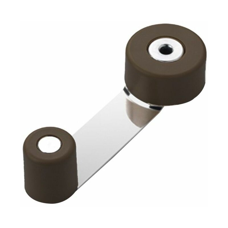foto del prodotto fermaporta con fermo metallico gomma marrone