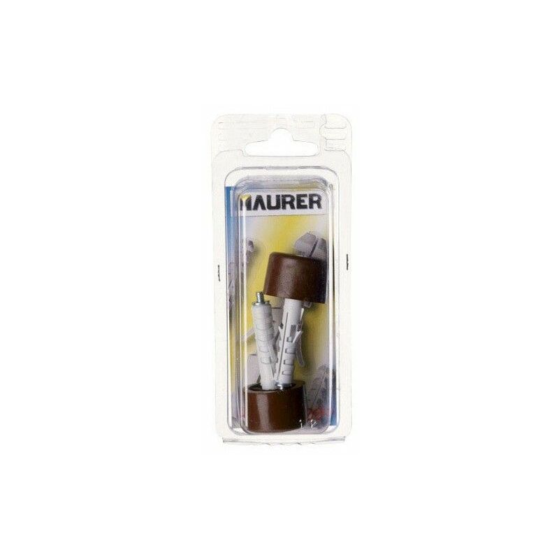 foto del prodotto fermaporta con tappo in nylon marrone blister 2 pezzi 