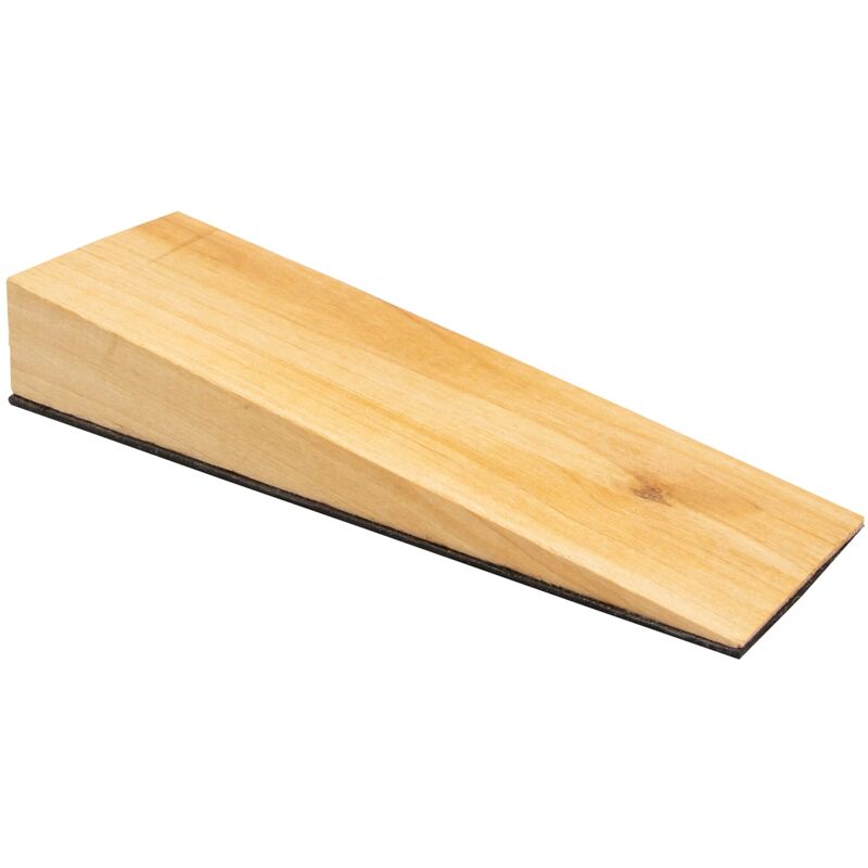 foto del prodotto fermaporta coneo della porta legno 119 x 40 x 19 mm i cuneo da inserire sotto i fermaporta in legno di faggio massiccio con velcro antiscivolo in