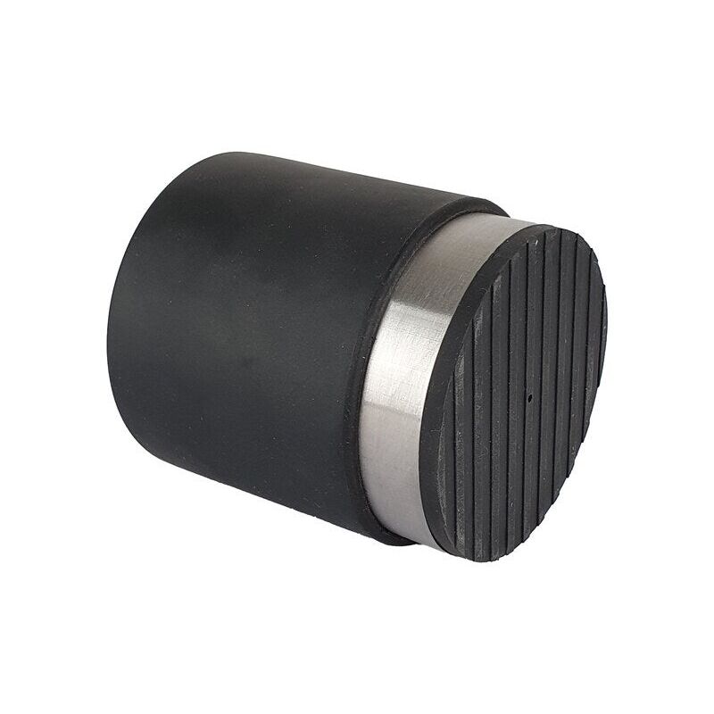 foto del prodotto fermaporta in acciaio nero liscio diam.8,5 x h.10 cm alpertec