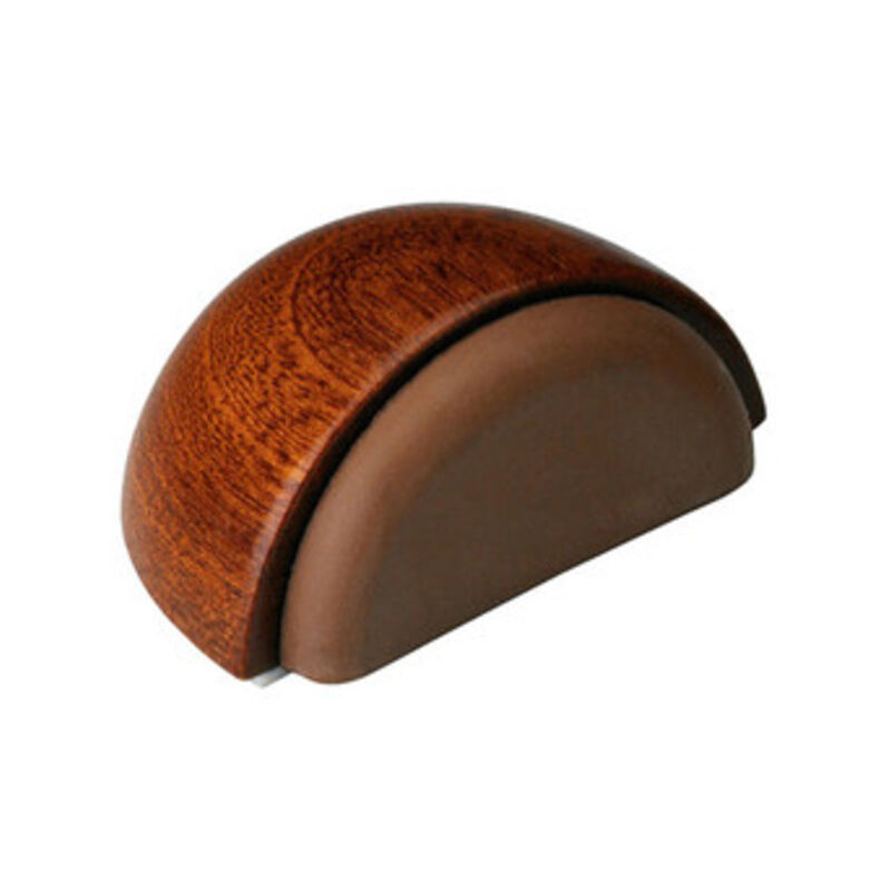 foto del prodotto fermaporta in legno adesivo inofix colore mogano. prezzo per 1 pezzo.