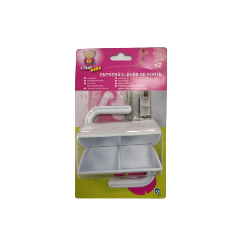 foto del prodotto fermaporta in pvc bianco, 2 pezzi.