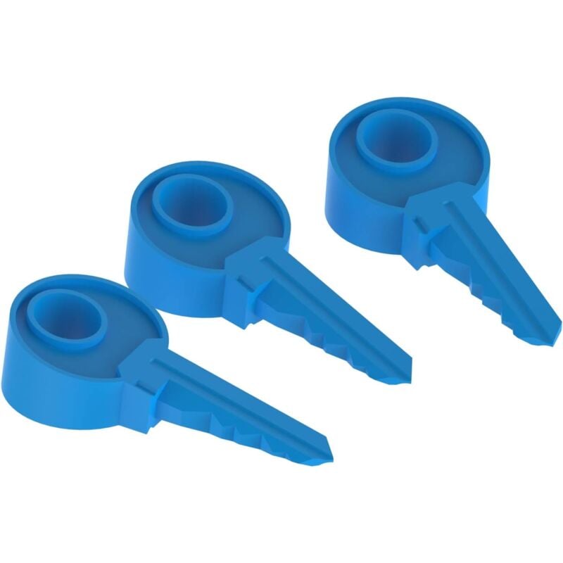 foto del prodotto fermaporta in silicone colorato per porte di casa - maniglia paraurti per evitare danni alle pareti - 3 pezzi - azzurro