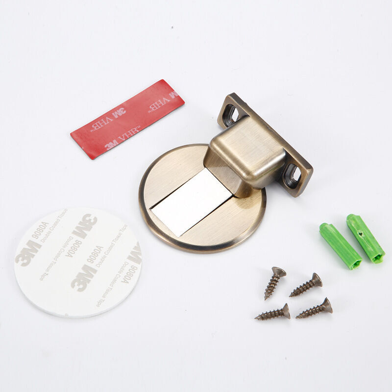 foto del prodotto fermaporta invisibile, fermaporta magnetico in acciaio inossidabile, con adesivo, nessuna perforazione richiesta, adatto per spazi tra porte tra