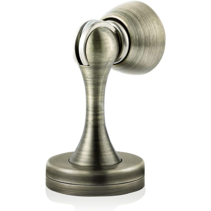foto del prodotto fermaporta magnetici, fermaporta in acciaio inossidabile, nichel satinato spazzolato, supporto per porta da parete nero, fermo per porta per be