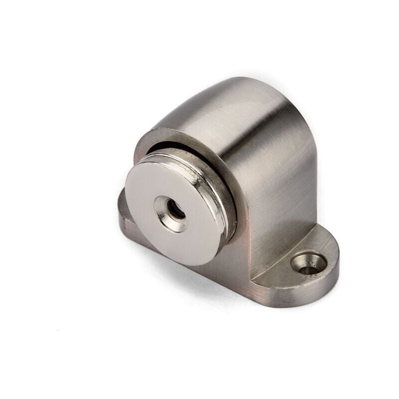 foto del prodotto fermaporta magnetico da pavimento in metallo spazzolato